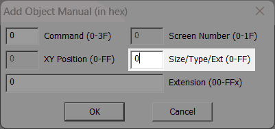 Lunar Magic's Add Object Manual (hex) Window