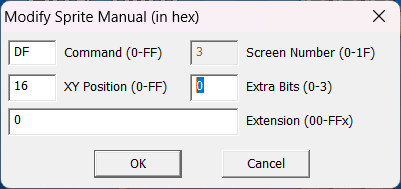 Lunar Magic's Modify Sprite Manual (hex) Window