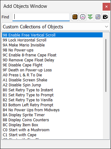 UberASM Custom objects in Lunar Magic's Objects Window