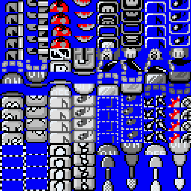 Preview of the contents of ExGraphic ExGFX61.bin used for global ExAnimation